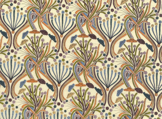 Bird flower pattern side image - an art deco painting free wallpaper