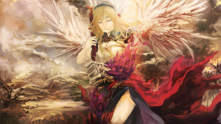 Woman wings sword fantasy heroine 2 - wing and a sword free wallpaper