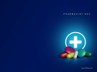 Blue background pills plus sign - the center of it free wallpaper for desktop