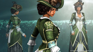 Woman green dress hat background - earnst haeckel free wallpaper for desktop