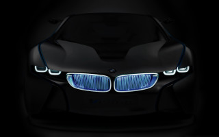 Black car blue light hood - the dark background free wallpaper for desktop