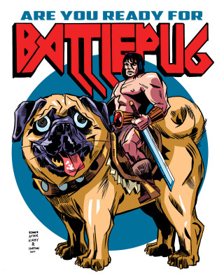 Cartoon man riding dog sword 2 - free dogs wallpaper for mobile