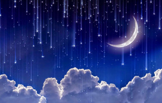 Night sky stars crescent moon 5 - a night sky free wallpaper