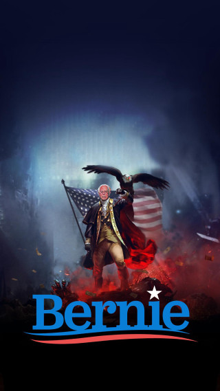 Bernie eagle flag man poster - american romanticism free wallpaper for mobile