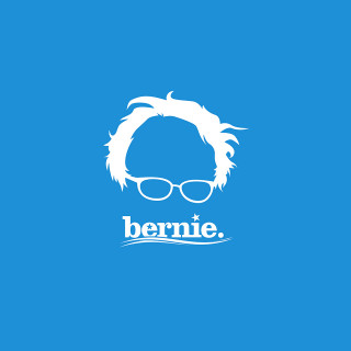 Blue background white bernie logo - bernie d’andrea free wallpaper for tablet