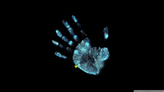 Hand print tree dark yellow 2 - biopunk free wallpaper