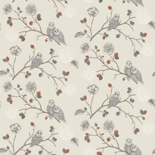 Owl branches berries leaves redberry - a light background free wallpaper