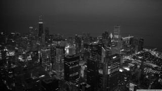 City night black white skyscrapers - photo of a city free wallpaper