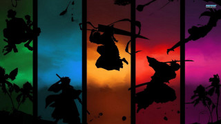 Colorful silhouette person knife flower - a colorful background free wallpaper