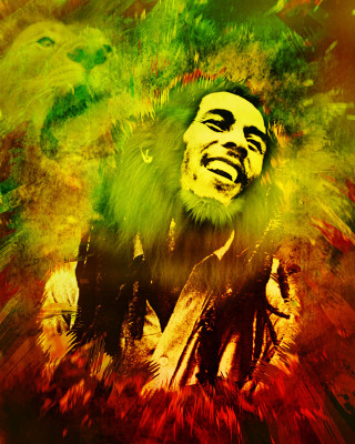 Green haired man fire ruins - a painting of a man free wallpaper for mobile