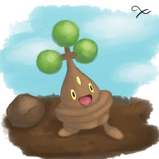 Cartoon tree ball sky background - professional digital painting free wallpaper for tablet