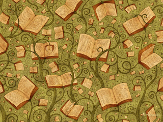 Tree books flying branches swirly - book free wallpaper for desktop