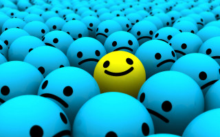 Yellow smiley face blue balls 2 - andries stock free wallpaper