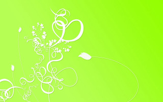 Green background white flower white - a white ribbon free wallpaper