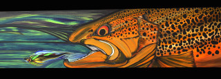 Fish in mouth painting - airbrush free wallpaper