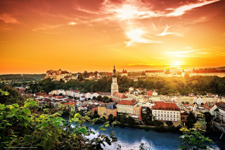City river sunset clouds sky - heidelberg school free wallpaper