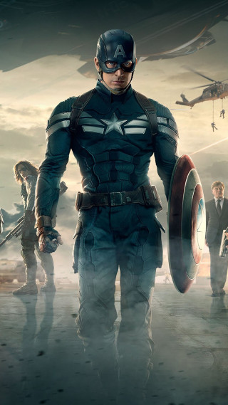 Captain america costume man group - a helicopter free wallpaper for mobile