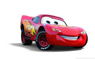 Cartoon smiling character red car - excessivism free wallpaper for desktop
