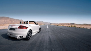 White car desert road sky - the side of the road in the desert free wallpaper