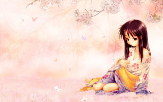 Girl field flowers teddy bear - a teddy bear free wallpaper