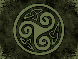 Celtic symbol green black swirly 2 - celtic free wallpaper