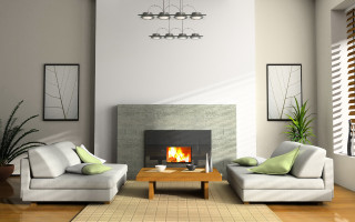 Living room fireplace couch chair - modern free wallpaper