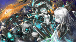 Anime demon girl group background 2 - a digital painting free wallpaper