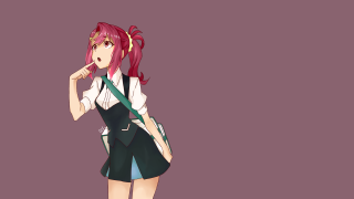 Pink haired girl green bag - aya goda free wallpaper for desktop