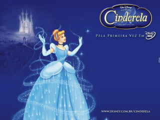 Cinderella cartoon character blue dress - the bottom free wallpaper for desktop