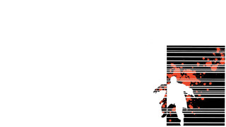 Man walking tall building red - glitch art free wallpaper
