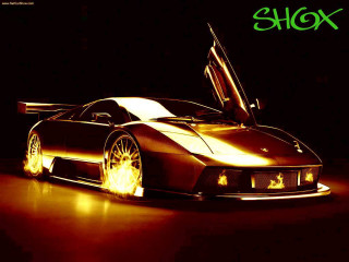 Gold sports car open doors 2 - the door free wallpaper