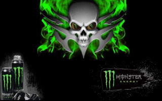 Skull green flames black background - graphic design free wallpaper for desktop