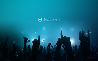 Concert people hands blue background - their hands in free wallpaper