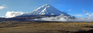 Mountain snow capped peak clouds 2 - peak in the distance free wallpaper for desktop