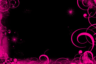 Pink black background swirls stars - a pink border free wallpaper