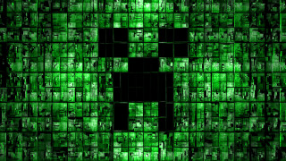 Green cross squares different sizes 2 - pixel art free wallpaper