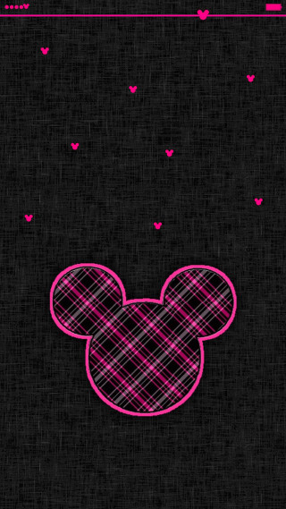Pink mickey mouse face black - a pink frame free wallpaper