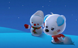 Stuffed animals snow night stars 3 - stuffed animal free wallpaper for desktop