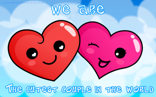 Two hearts with faces best - face and the words free wallpaper for desktop