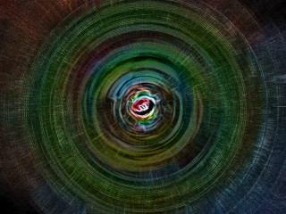 Red flower green circle circular - digital art free wallpaper for desktop