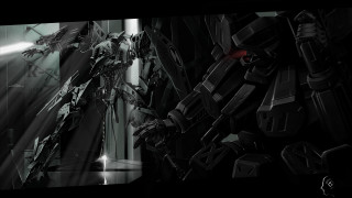 Black white robot mirror light - cinematic concept art free wallpaper for desktop