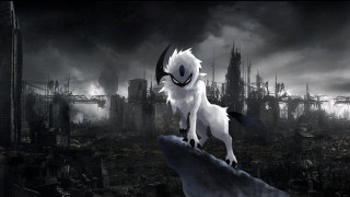 White black animal rock city 3 - animal standing free wallpaper
