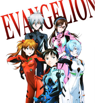 Anime characters group evangelon sign - a sign free wallpaper for tablet
