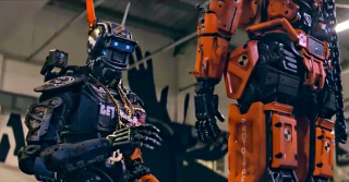 Robot warehouse chain neck standing - a warehouse free wallpaper