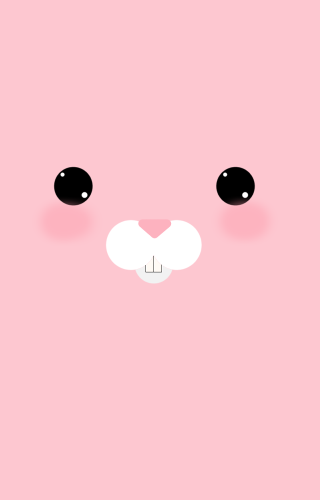 Pink bear face black eyes - net art free wallpaper for mobile