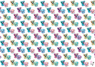 Teddy bear colorful pattern face - kaw free wallpaper for desktop