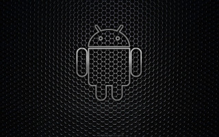 Black background white outline robot 3 - android free wallpaper for desktop