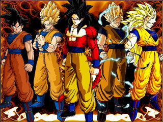Dragon ball characters fire background 4 - a group of dragon ball characters free wallpaper