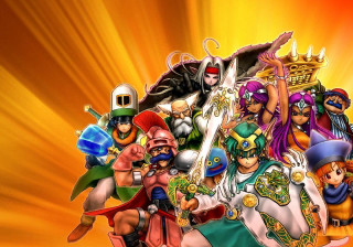 Cartoon characters group yellow red - official art free wallpaper for desktop