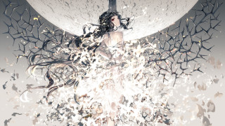 Woman longhair white dress large - chiharu shiota free wallpaper for desktop